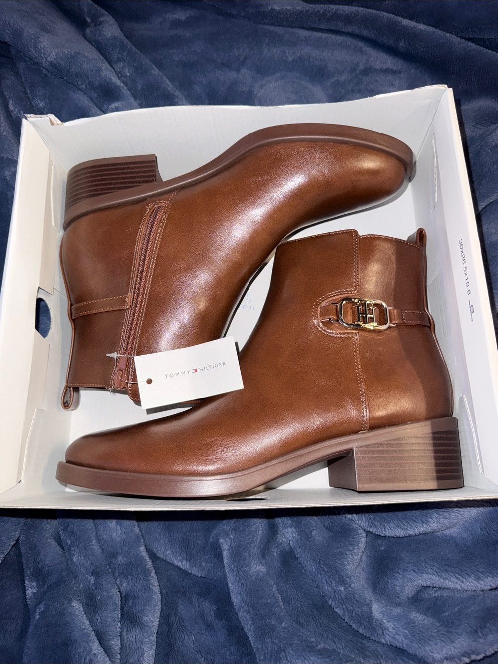 Tommy Hilfiger Brown Leather Ankle Booties